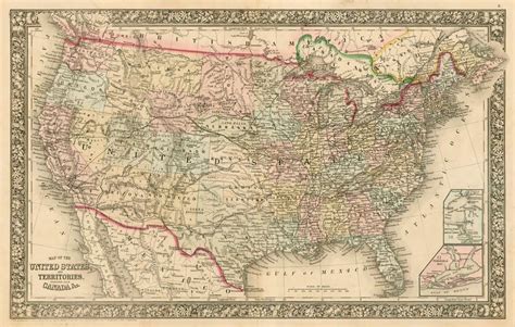 Map of the United States in 1860